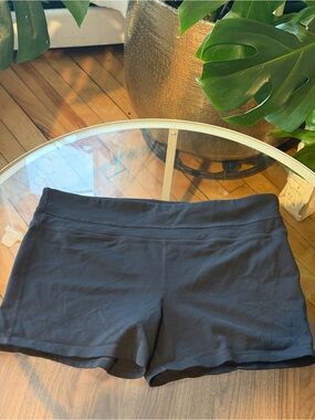 Black Biker Shorts with Wide Waistband